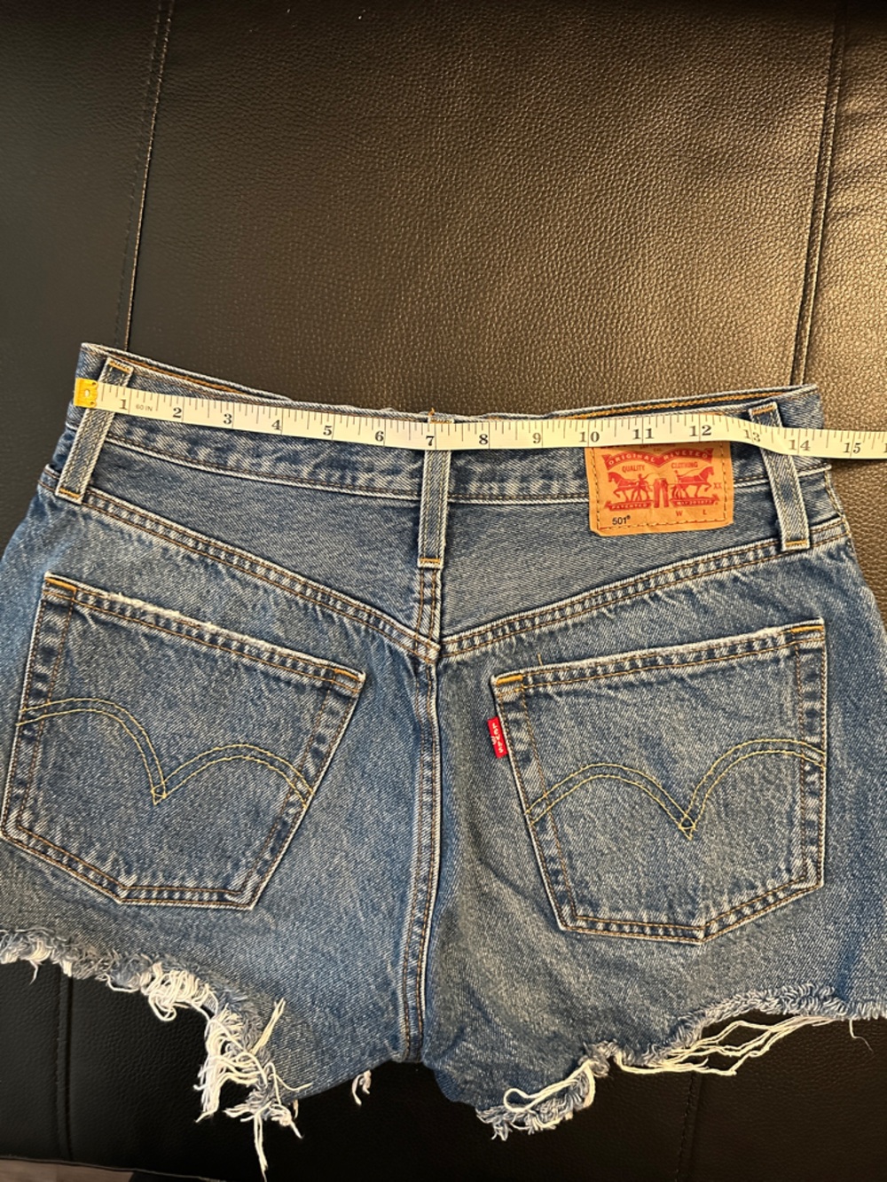 Levi's Distressed Light Blue Denim Shorts